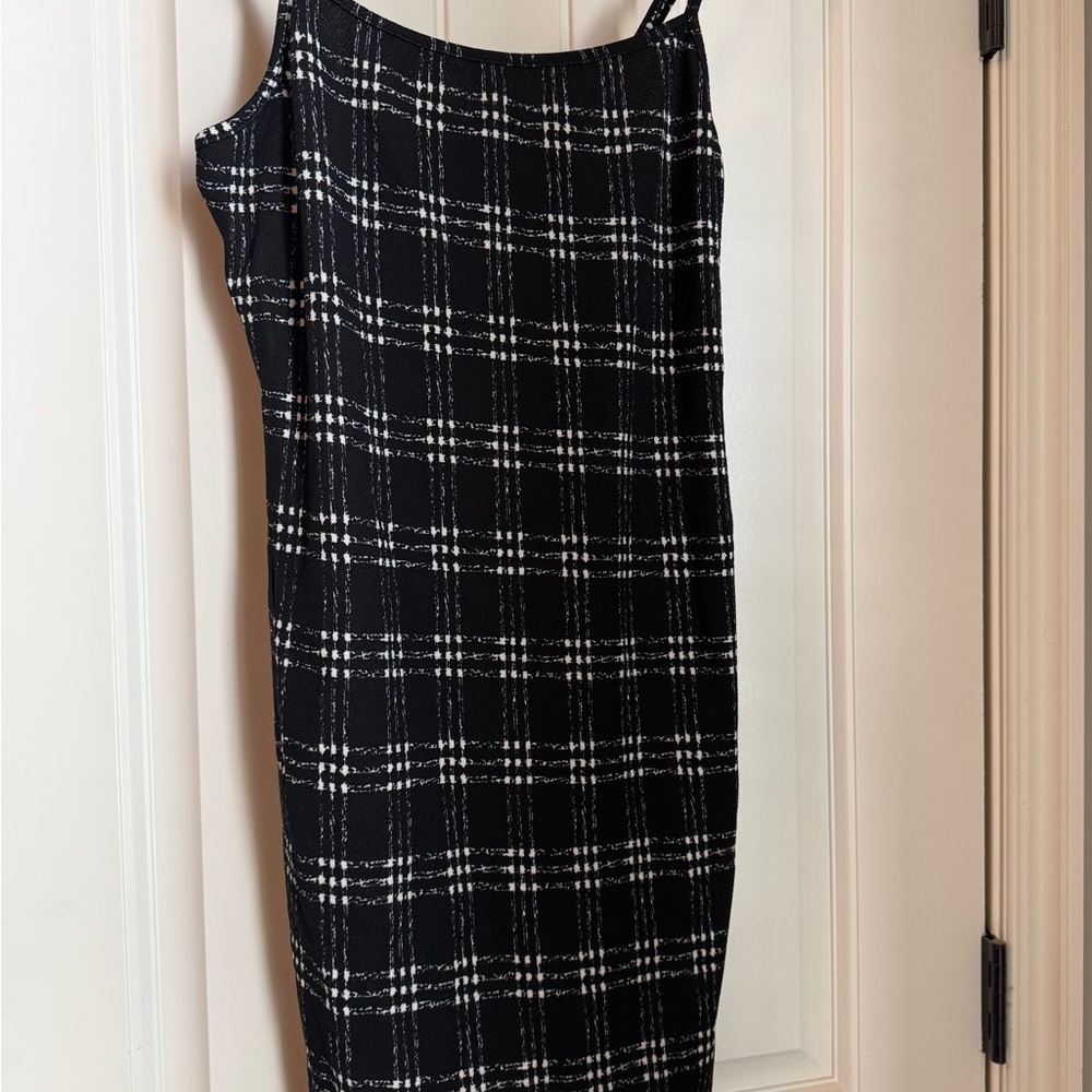 SHEIN Black and White Plaid Dress